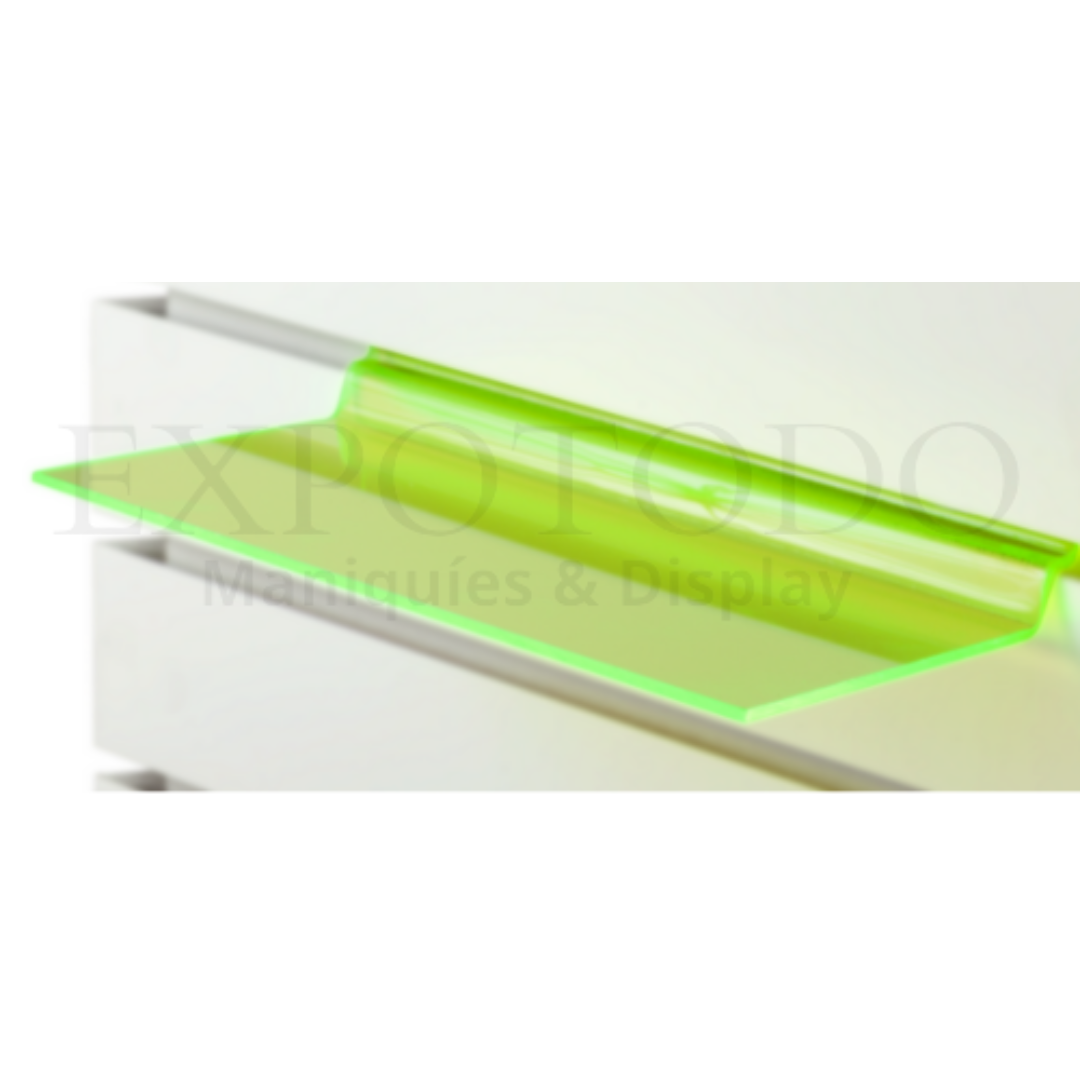 Exhibidor zapatos neón.