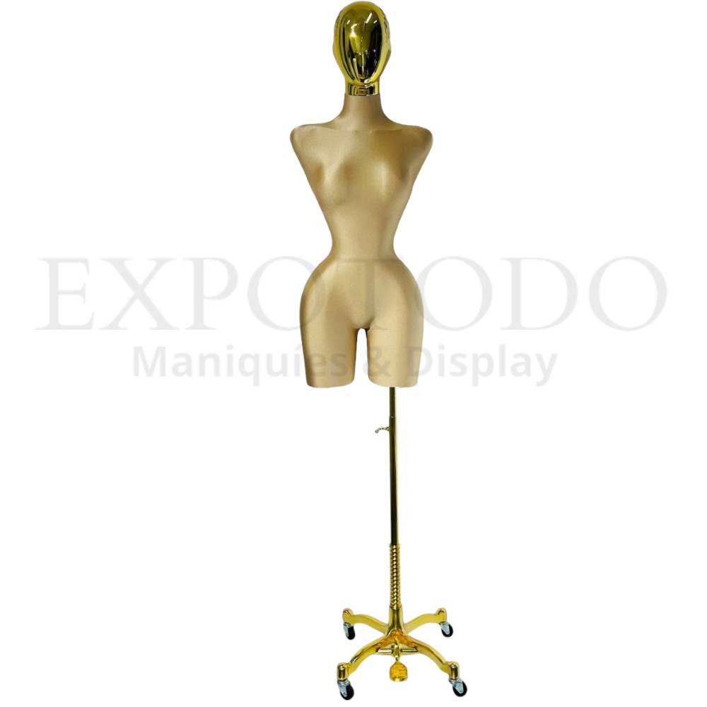 Buchon oro con cabeza y base de ruedas