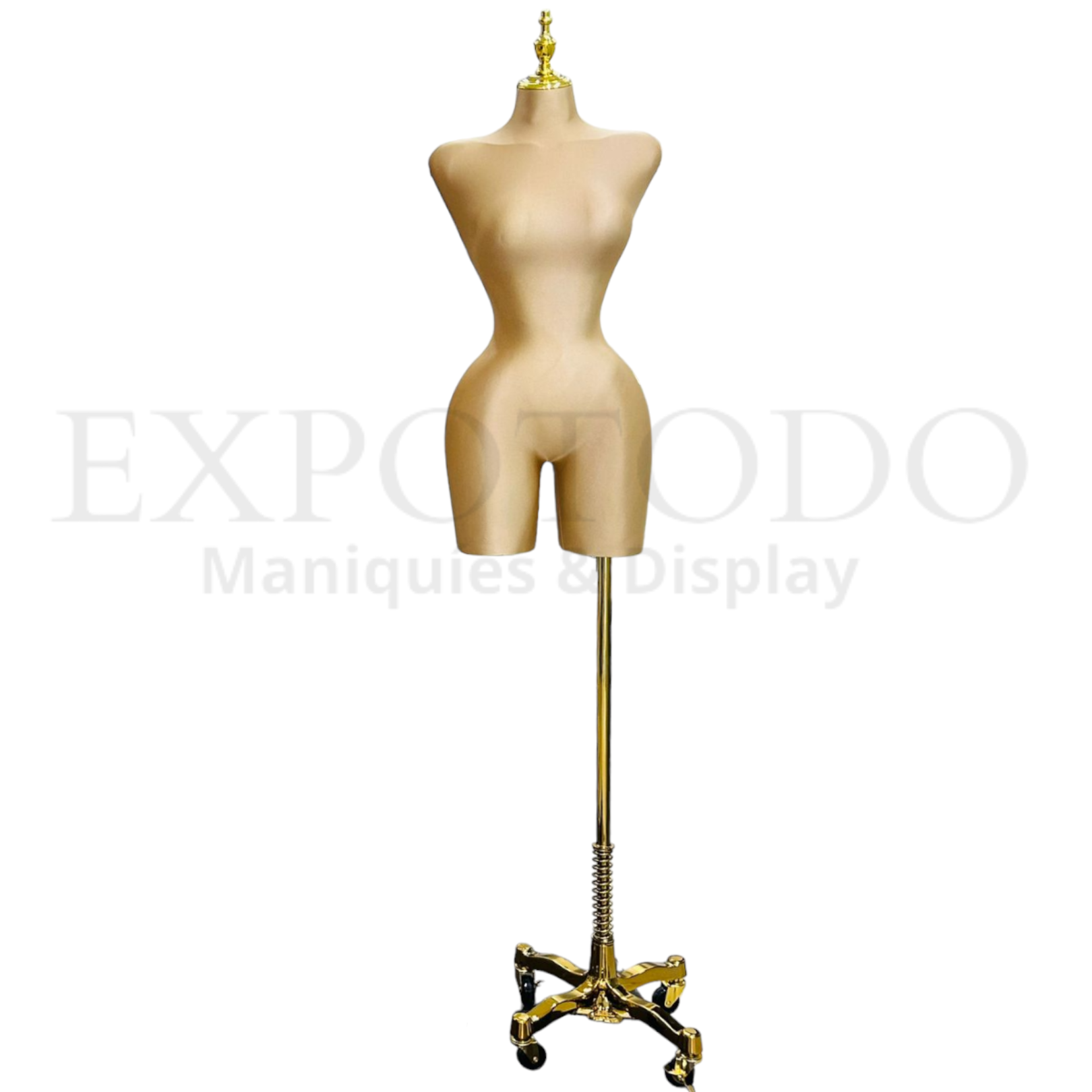 Buchon sin cabeza y base de ruedas oro