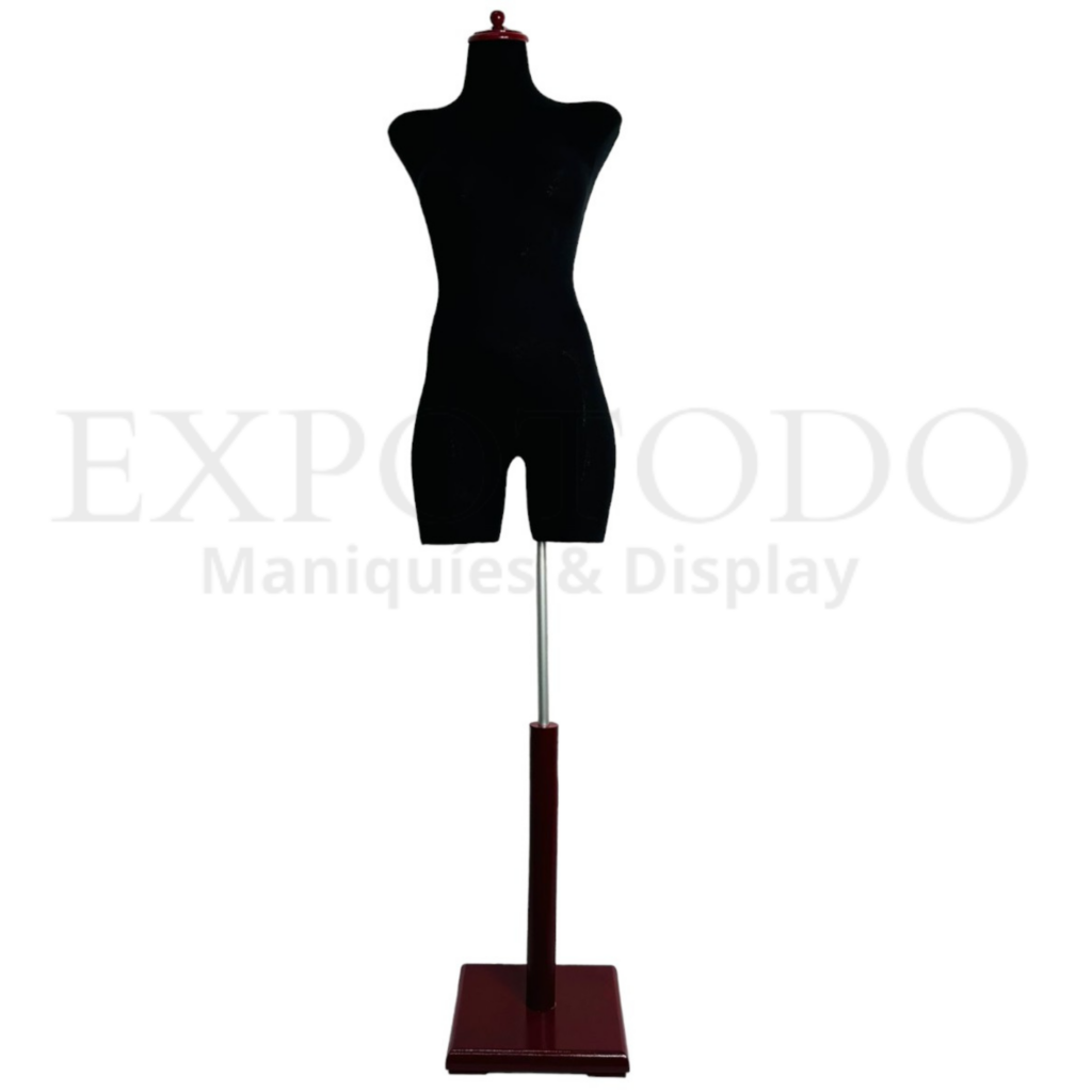 Busto de dama forro negro base caoba - Expo Todo