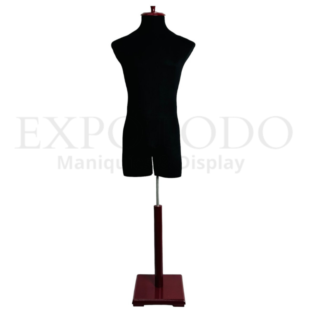 Busto caballero negro base caoba - Expo Todo