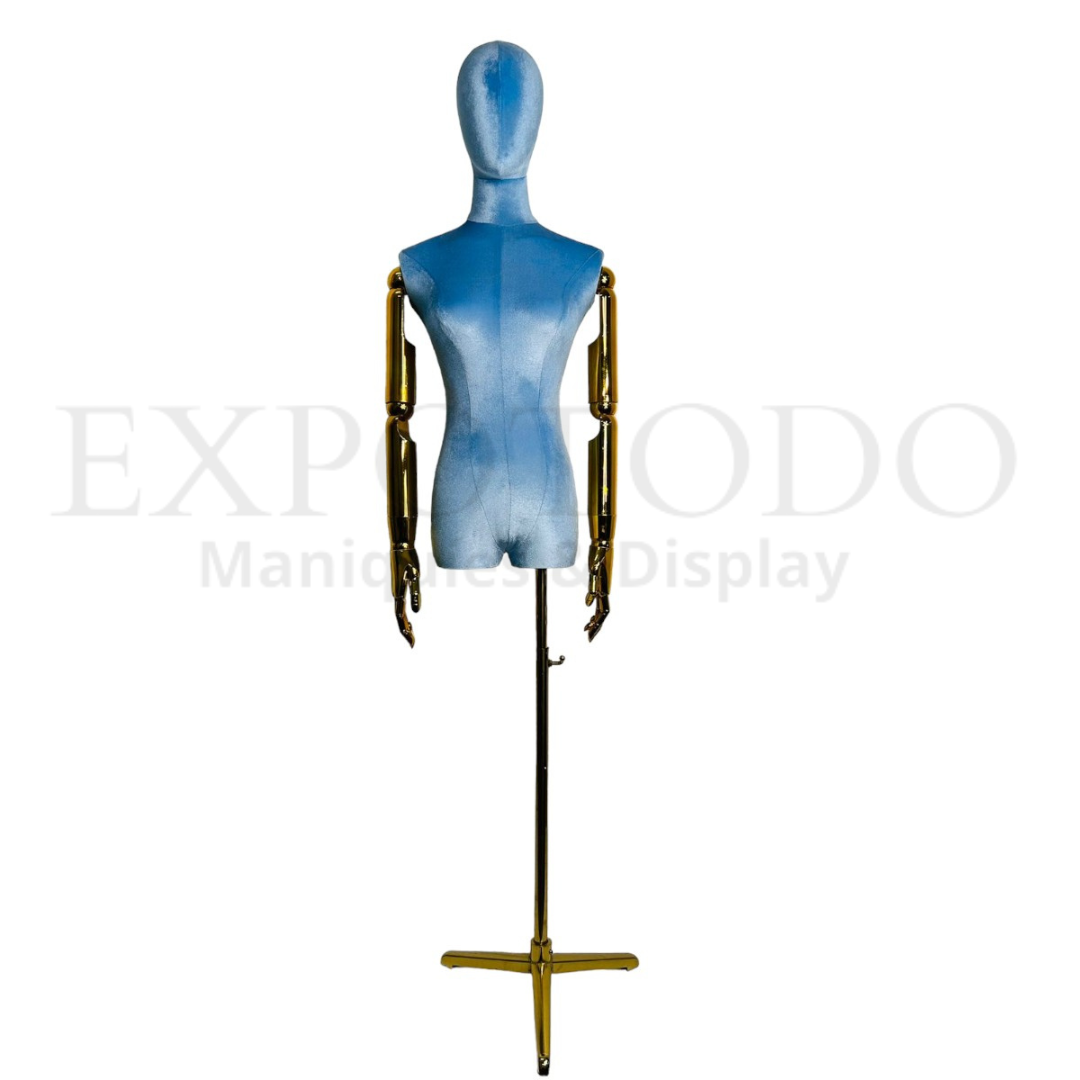 Busto articulado azul brazos oro