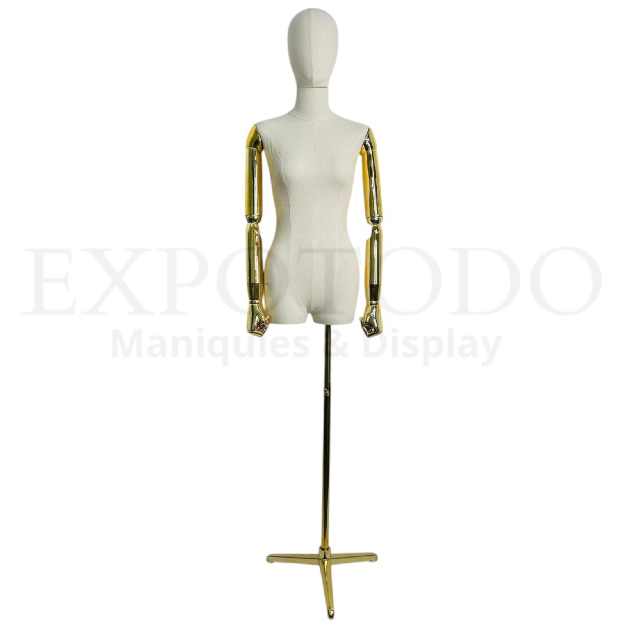 Busto articulado crudo brazos oro