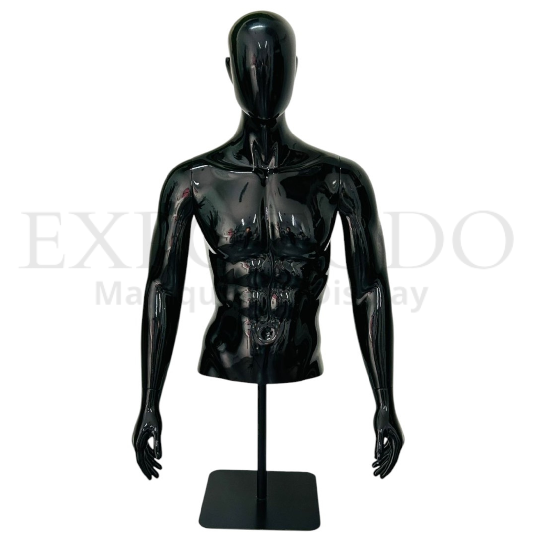 Busto de caballero corto negro gloss