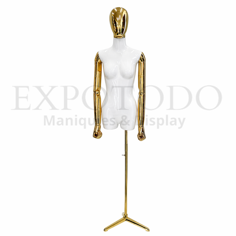 Busto Articulado de dama Oro/ Blanco - Expo Todo