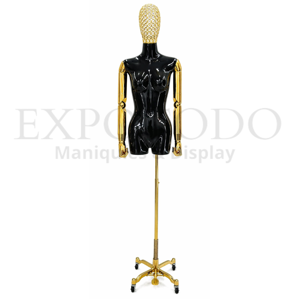 Busto Articulado de dama Oro/ Negro - Expo Todo