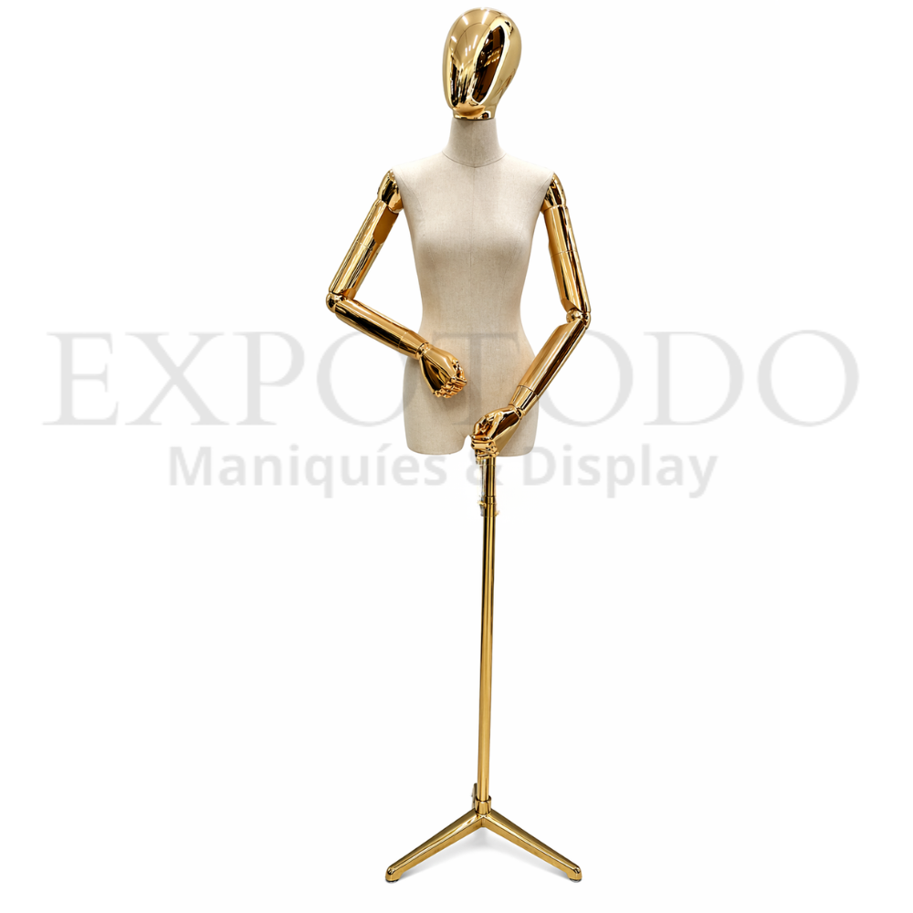 Busto Articulado de dama Oro/ Crudo - Expo Todo