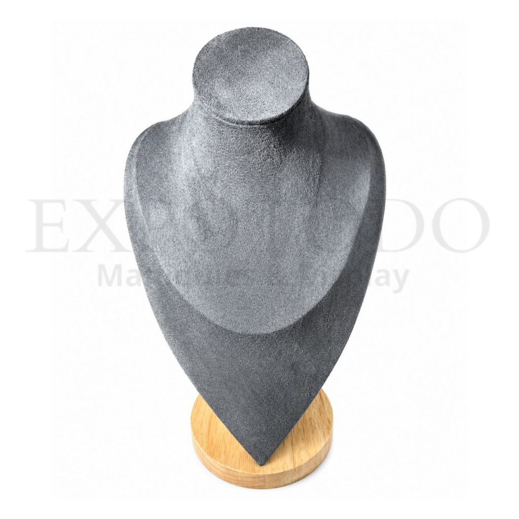 Cuello para Cadena Gris Base de Madera - Expo Todo
